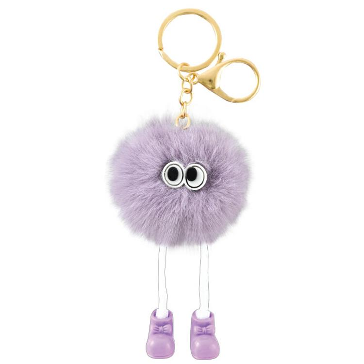 ふわふわキョロ目 キーホルダー パープル 284987 : キャラクター雑貨
