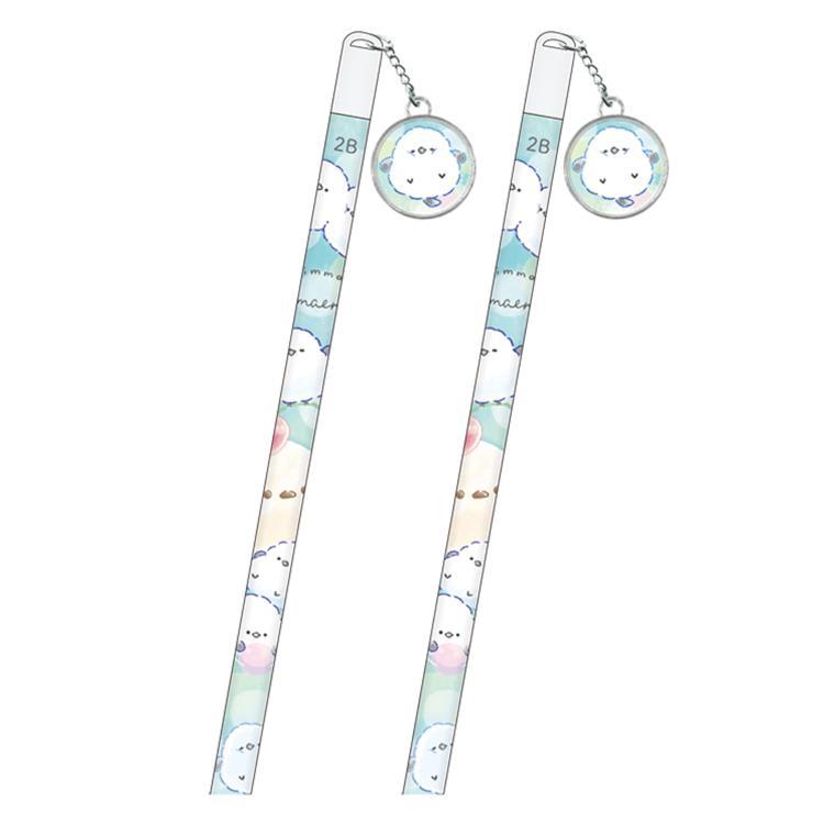 2本セット】かわいいとり キャストチャーム付き鉛筆 2B ちんまりしまえ