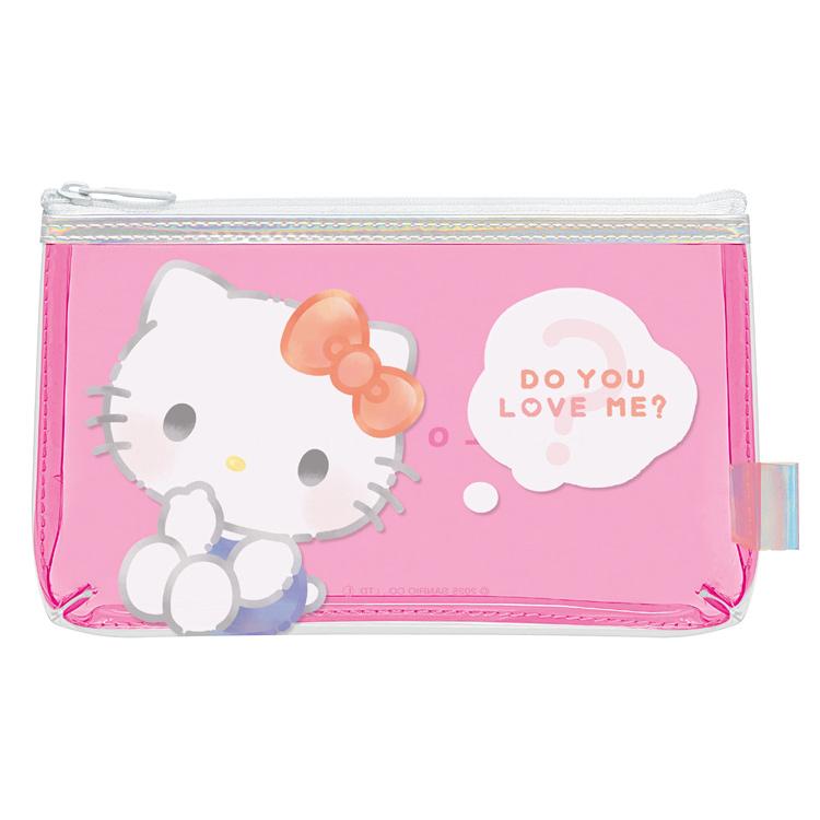 ハローキティ クリアフラットペンケース DO YOU LOVE ME? CUTE MODEL