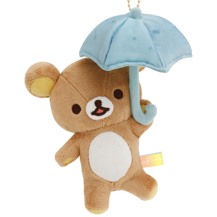 リラックマ ぶらさげぬいぐるみ 雨のち晴れのリラックマ 傘さし