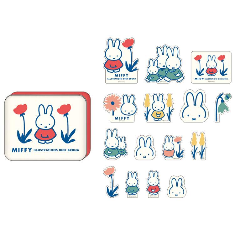缶入りステッカー　　　100枚 ミッフィー 缶入りステッカー アイボリー 053798 miffy ディック