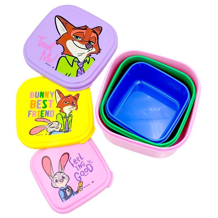 ズートピア シールランチボックス3P 605993 COLORFUL Disney