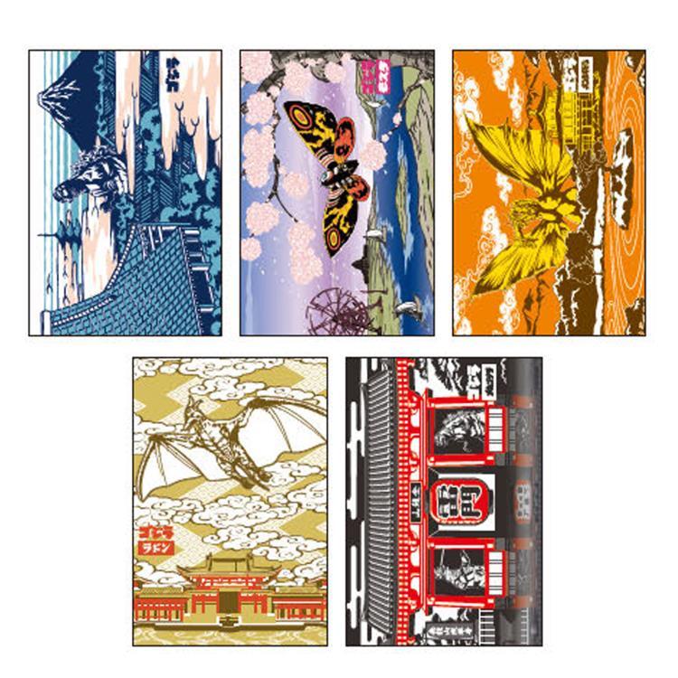 ゴジラ ポストカード5枚セット Y 131740 JAPANESE ART Godzilla 特撮