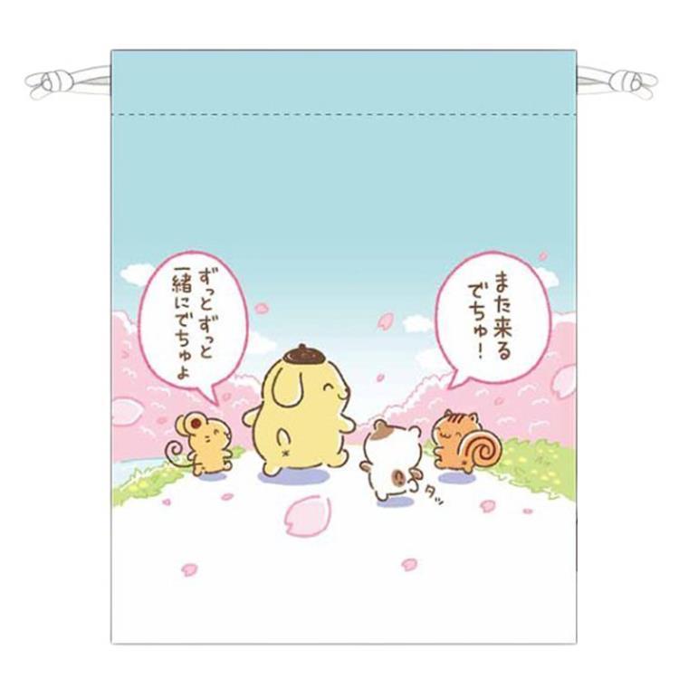 ポムポムプリン マチ付き巾着 ひとコマ 262740 チームプリン Pom Purin