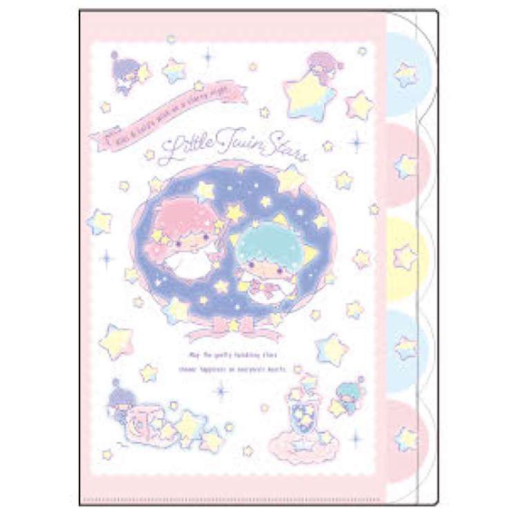 リトルツインスターズ ダイカットクリアファイル5P 夜空 キキララ
