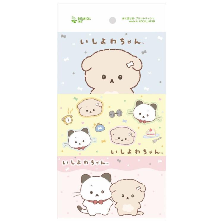 いしよわちゃん 水に流せるミニポケットティッシュ6P プリント入 San-x