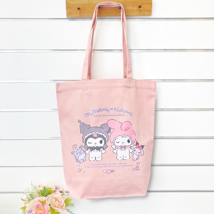 マイメロディ&クロミ トートバッグ エンジェル オフピンク 手提げ