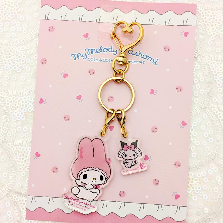 マイメロディ 2連アクリルキーホルダー ハートカラビナ 2チャーム