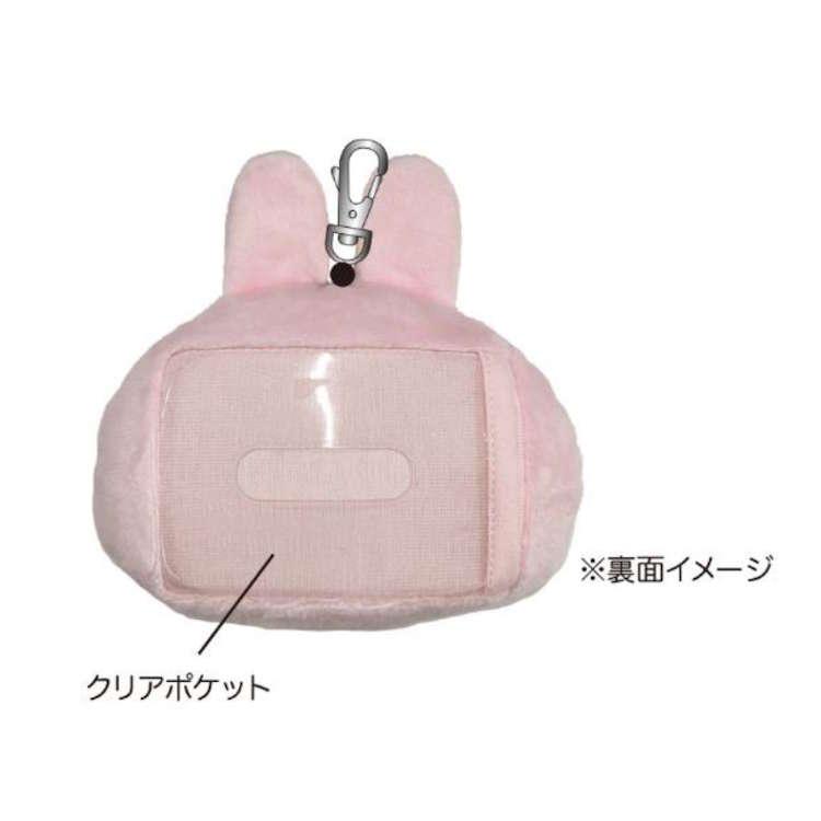 カナヘイ リール付きパスケース うさぎ ダイカットパス カードケース