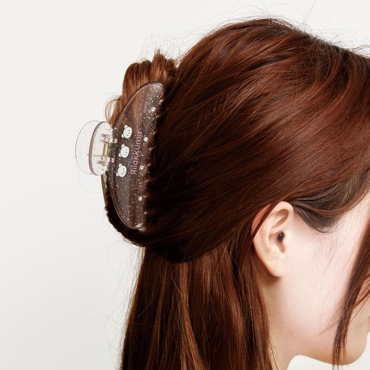 リラックマ バンスクリップ コリラックマ ヘアクリップ ピンク クリア