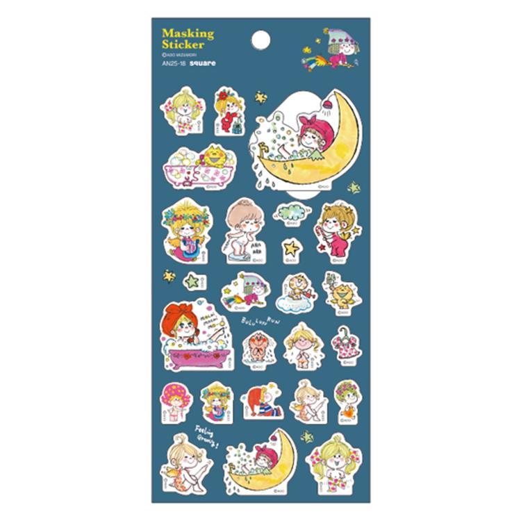 水森亜土 マスキングシール 紺 405573 Ado Mizumori 亜土ちゃん インク