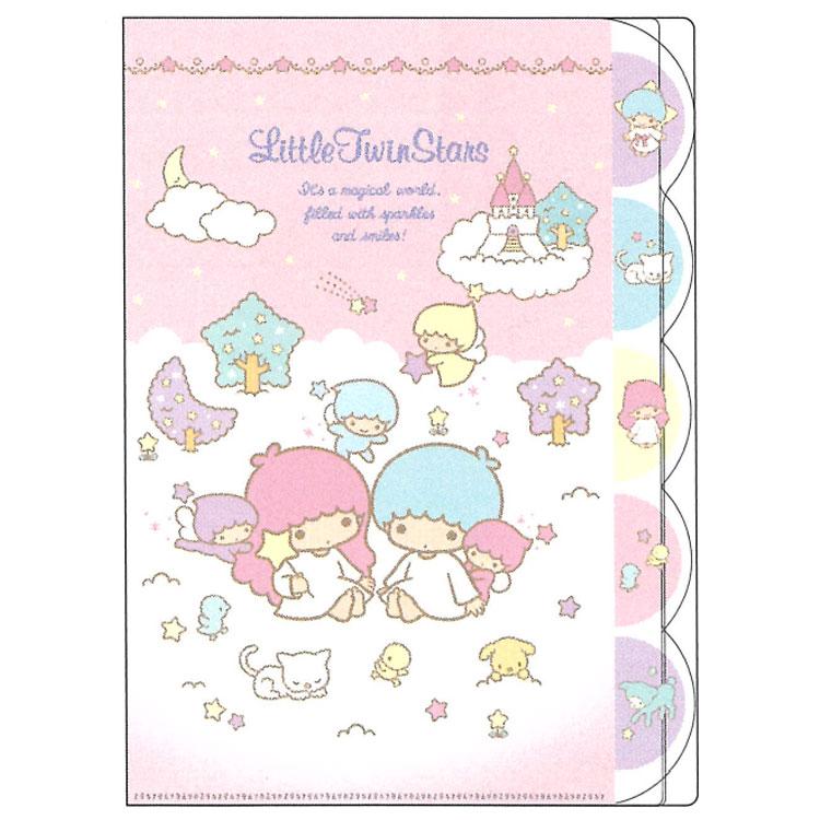 リトルツインスターズ A4ダイカットクリアファイル5P 646510 SANRIO