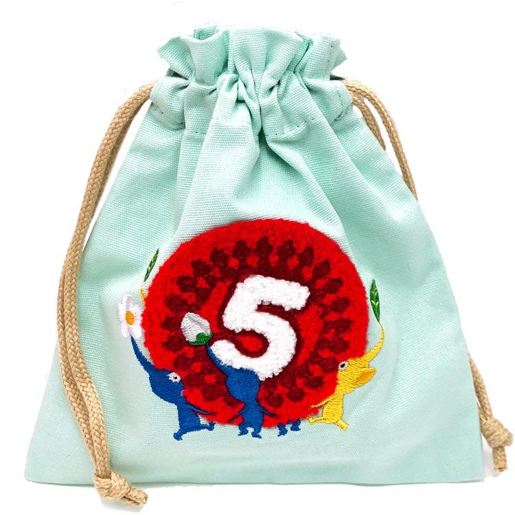ピクミン サガラ刺繍巾着 ライトブルー 577982 第2弾 PIKUMIN 任天堂