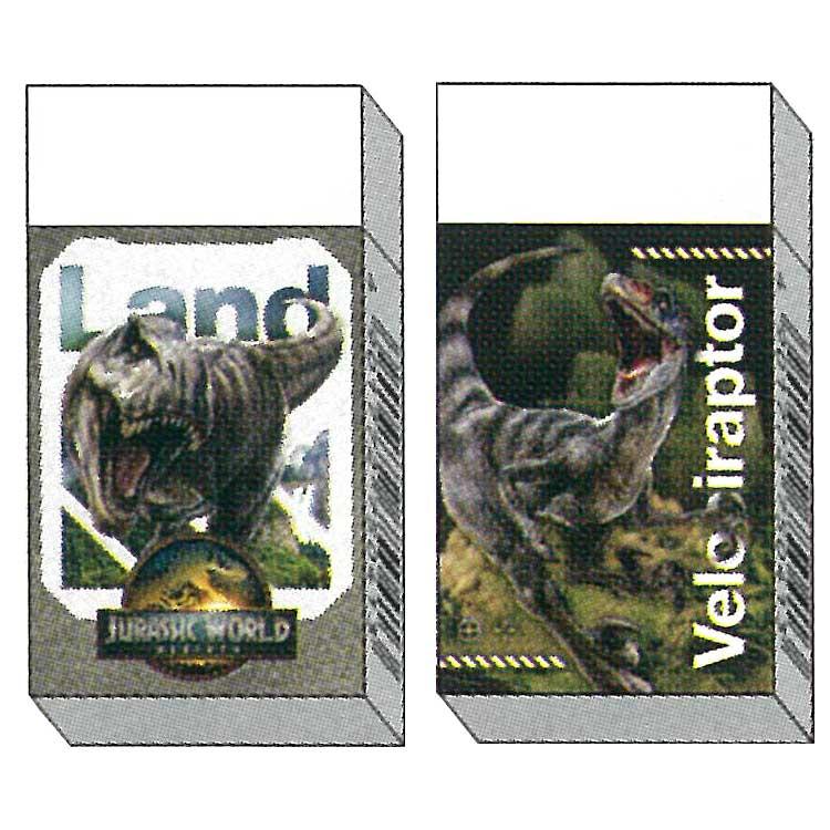 2種セット ジュラシックワールド リバース 消しゴム 750413 恐竜