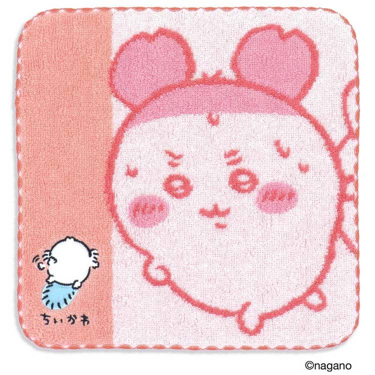 ちいかわ 41-1380080 タオルハンカチ 運んでる ピンク : キャラクター