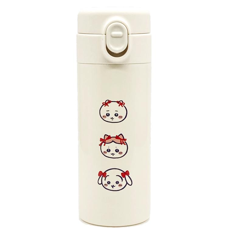 ちいかわ ステンレスワンタッチ水筒2本セット 〜ティッシュ、ハチワレ〜新品未使用 ちいかわ ワンタッチステンレスボトル350ml 267592 リボン ハチワレ