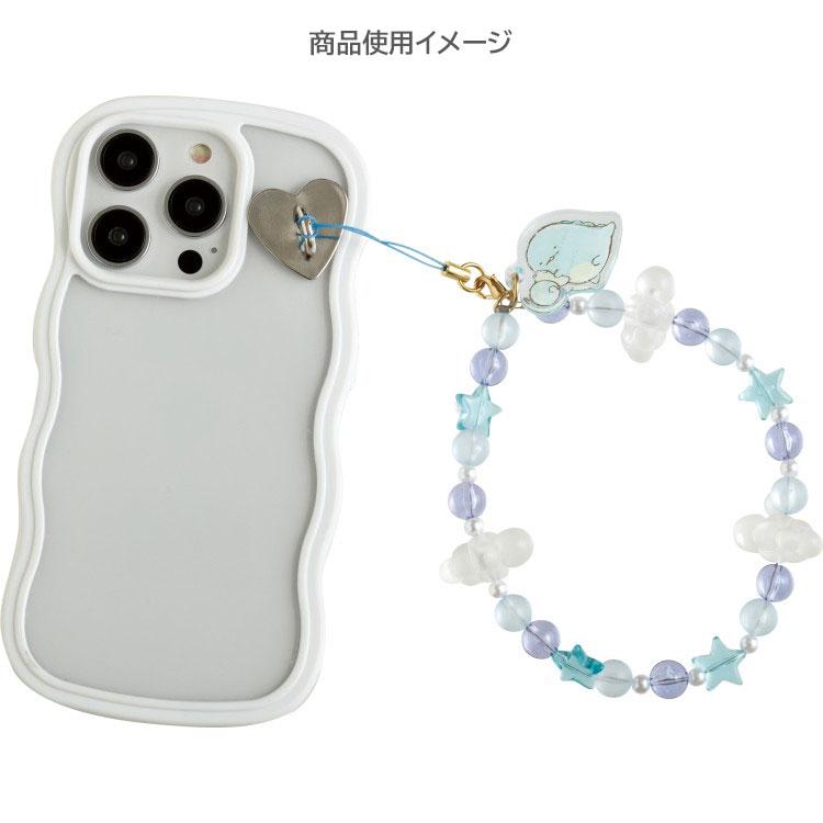すみっコぐらし ビーズストラップ とかげ キーホルダー ブルー