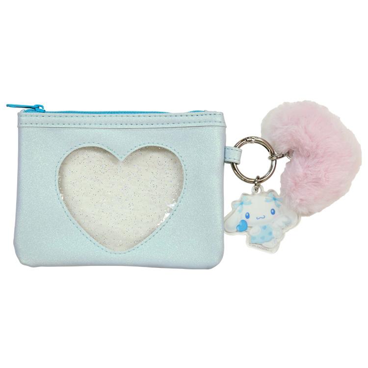 シナモロール ハート窓付きポーチ ブルー 154919 エンジェル SANRIO
