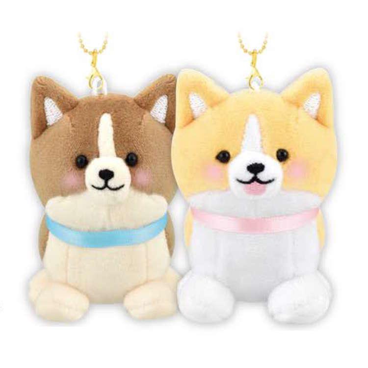 コーギー ニコぬいキーホルダー 2個 ぬいぐるみ 分けあえる マグネット