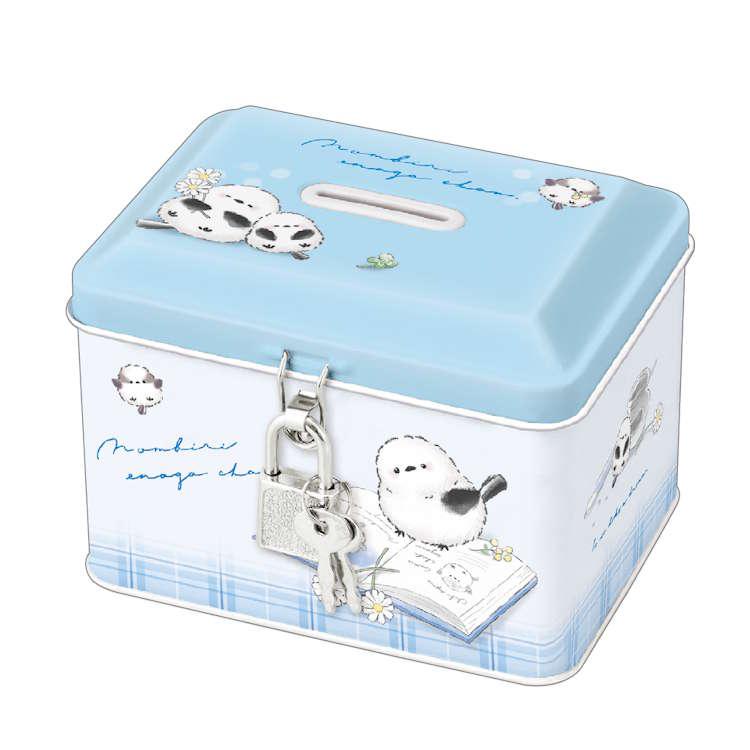 のんびりえながちゃん カギ付き缶バンク 貯金箱 ちょきんばこ 鍵付き