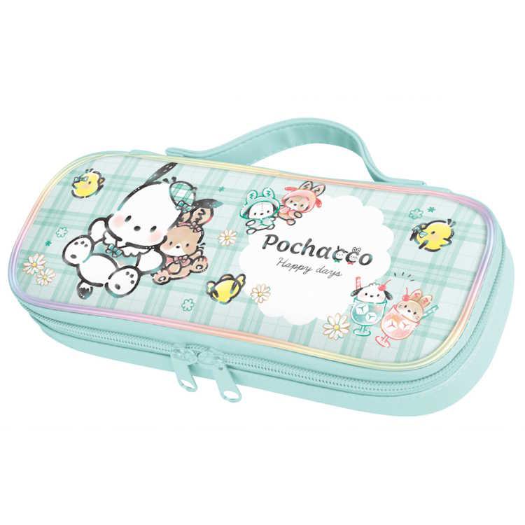 ポチャッコ ラウンドファスナーペンケース チェックルック 筆箱 ふでば