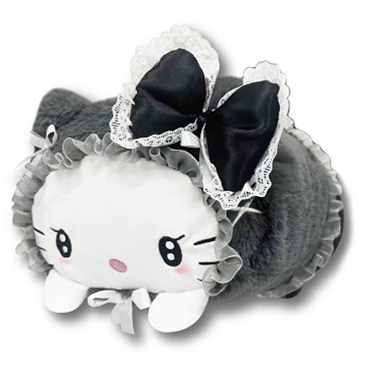 ハローキティ 寝そべりクッション ブラック 166550 ふわふわケープ