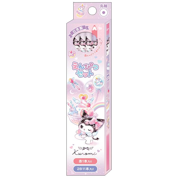 クロミ ダース鉛筆 紙箱12本入 2B丸11本・赤丸1本 ハート 338291 新