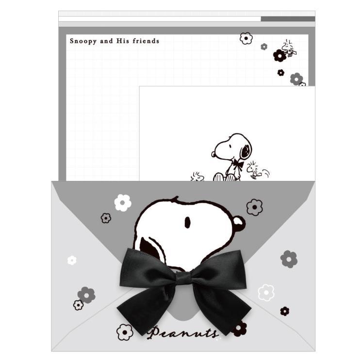 スヌーピー リボン　キャニスター　ビンテージ　snoopy peanuts スヌーピー リボン付きレター monochrome flower 070034 SNOOPY