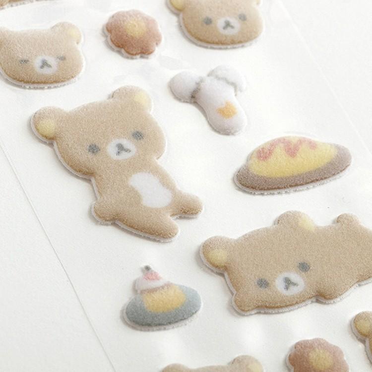 リラックマ もこもこシール ベーシックリラックマ フロッキー加工【お