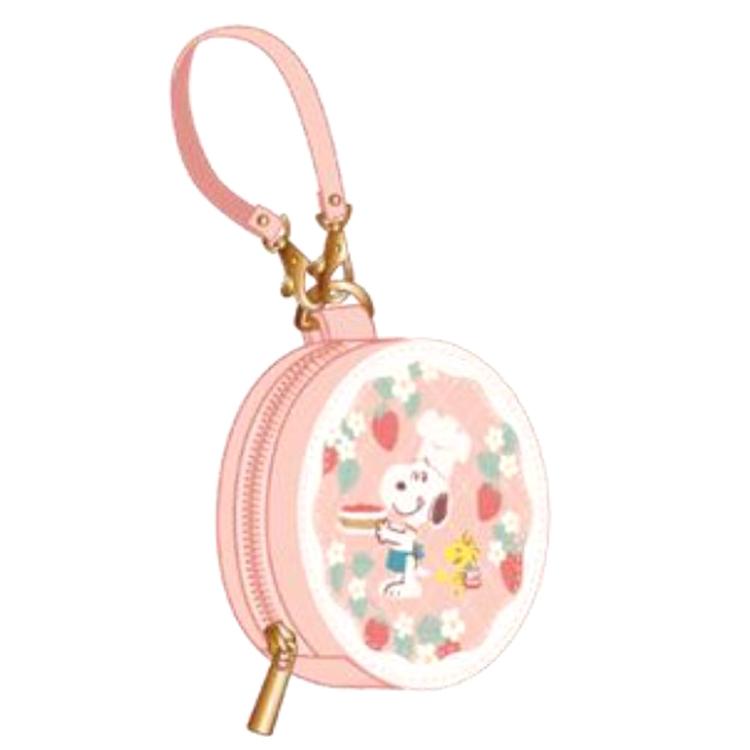 スヌーピー ラウンドマカロンポーチ ストロベリー ラブ&スイーツ