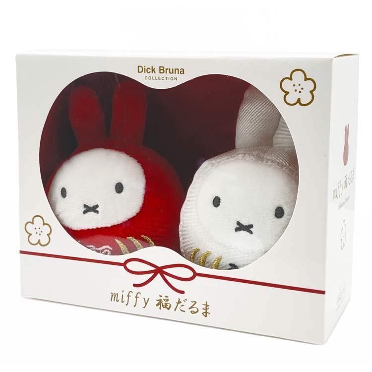 ミッフィー ぬいぐるみ 紅白セット 福だるま miffy : キャラクター雑貨