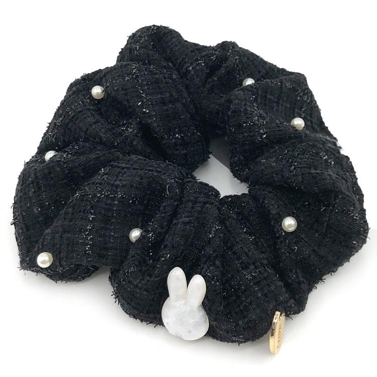 ミッフィー ツイードシュシュ BLACK 569148 TWEED & PEARL ブラック 黒