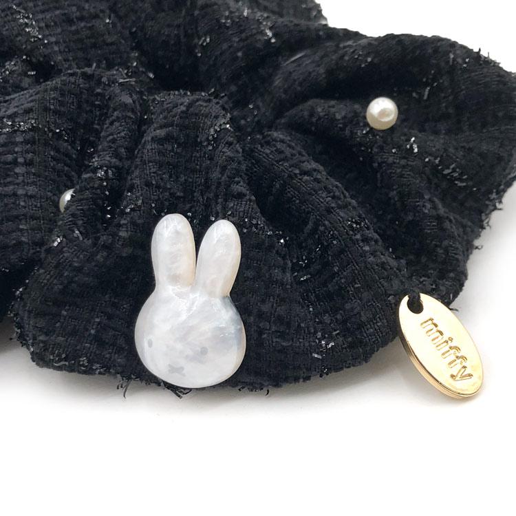 ミッフィー ツイードシュシュ BLACK 569148 TWEED & PEARL ブラック 黒