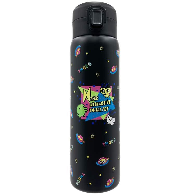 たまごっち ステンレスワンプッシュボトル480ml ドット ブラック