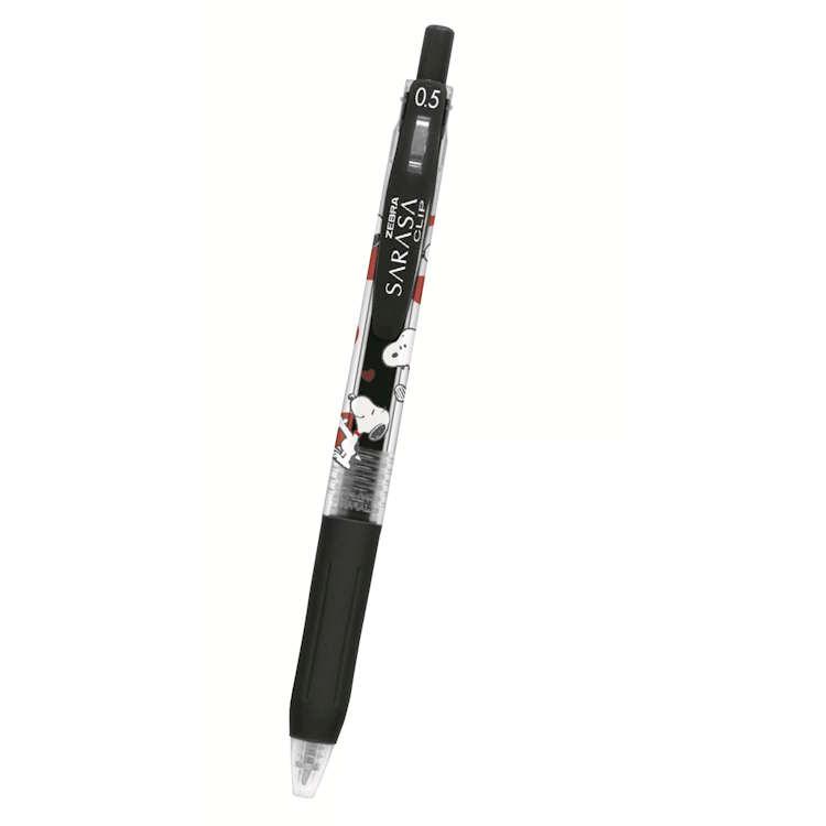 スヌーピー SARASAボールペン ハートフル サラサクリップ 黒色 単色