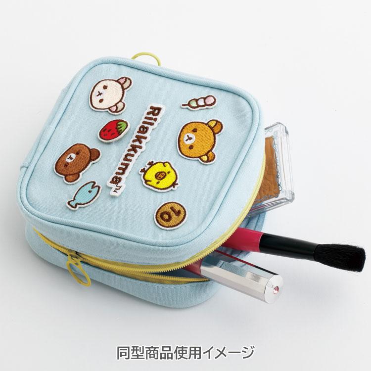 すみっコぐらし スクエアミニポーチ ワッペンシリーズ ピンク コスメ