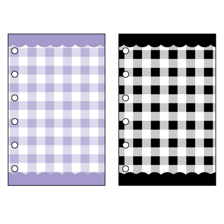 チェック シール台紙 リフィル パープル×ブラック シンプルタイプ