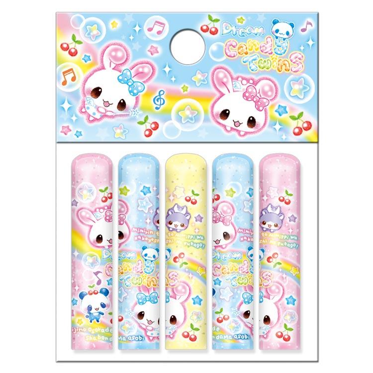 キャンディツインズ 鉛筆キャップ ブルー 5本組 平成レトロ 022229