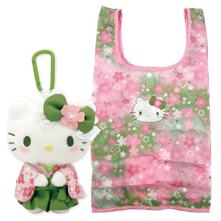 ハローキティ ぬいぐるみエコバッグ 219879 抹茶着物 Hello Kitty