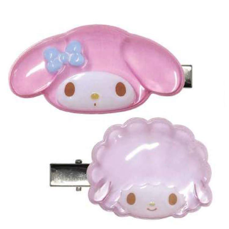 マイメロディ ぷっくりったいヘアクリップ2P 立体 フェイスダイカット