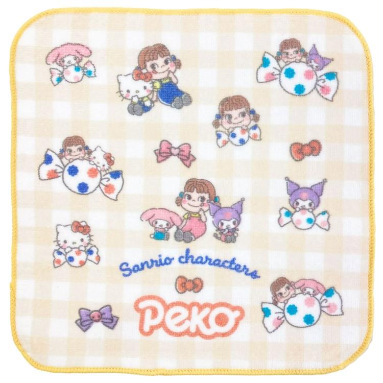 ペコちゃん×サンリオキャラクターズ ミニタオル 3人仲良し 005313 PECO