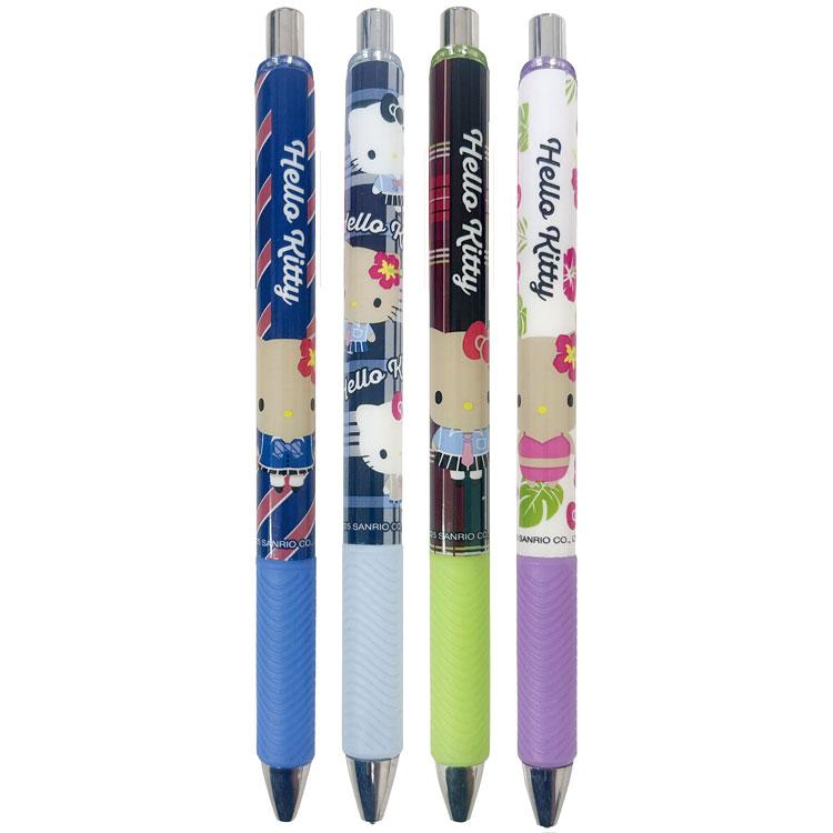 ハローキティ ゲルペン 0.5mm 黒インク 4本パック ブレザー ギャル