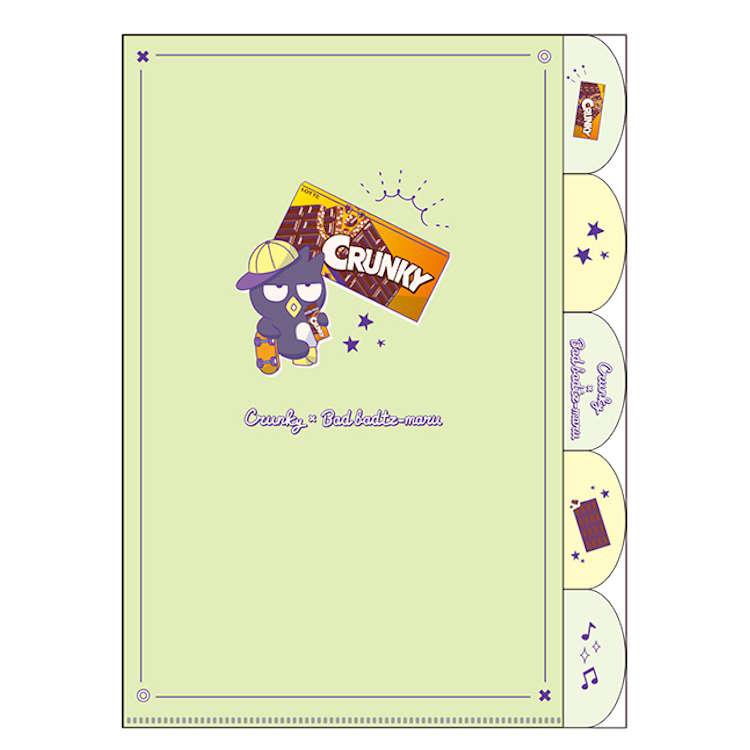 ロッテのお菓子×バッドばつ丸 5INDEXクリアファイル 5インデックス