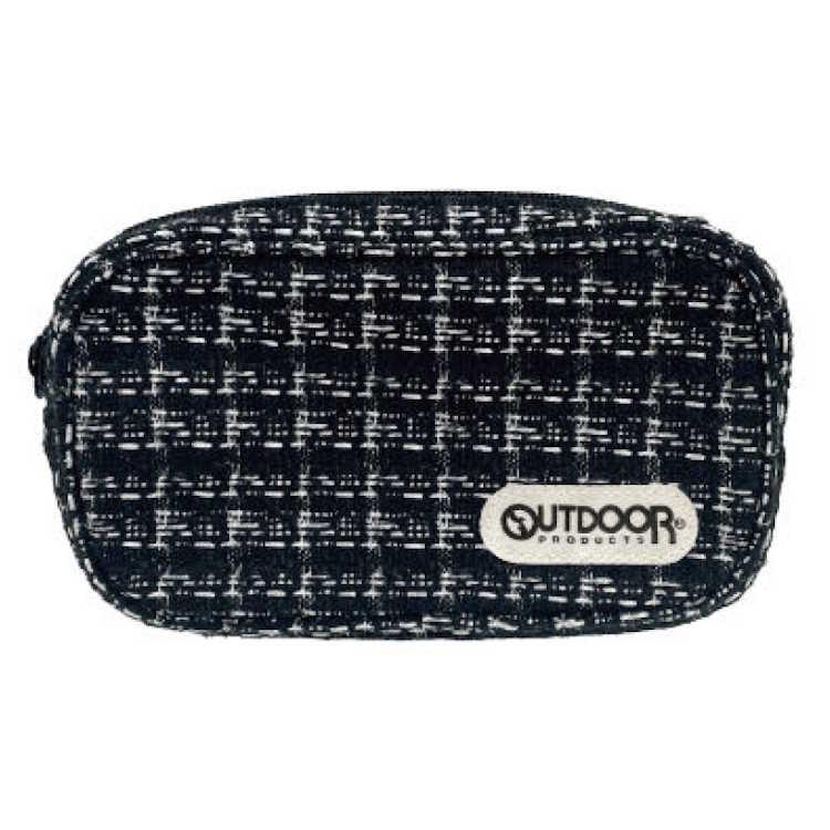 OUTDOOR ツイードペンケース ブラック アウトドア ペンポーチ 筆箱 ふ