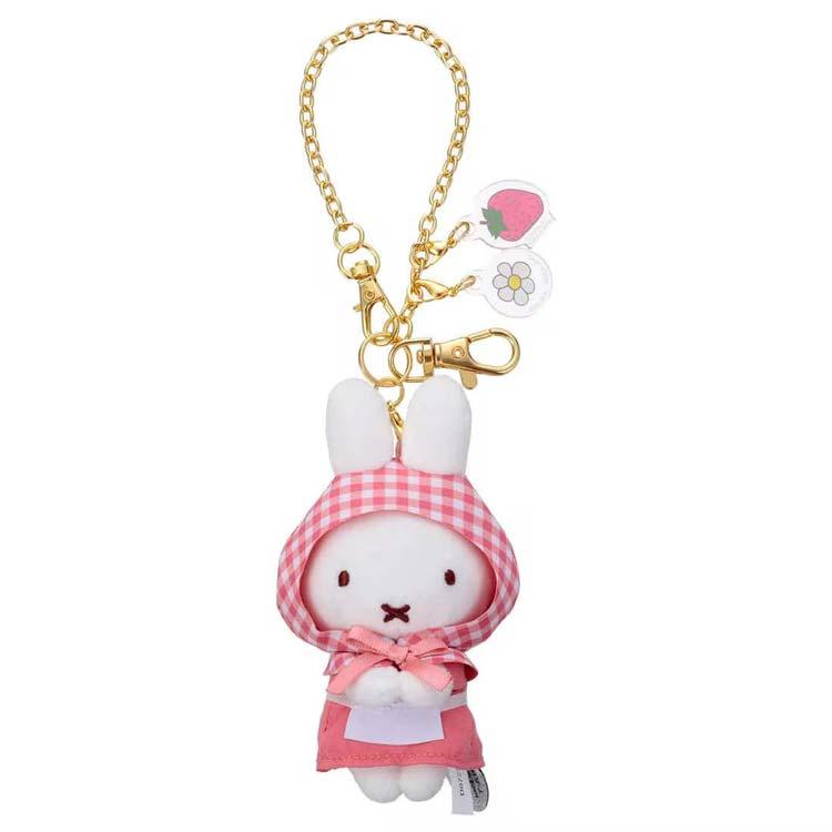 ミッフィー ディックブルーナちょっこりサンキューマスコット イチゴ・サーモンピンク Flower Miffy キーホルダー バッグチャーム