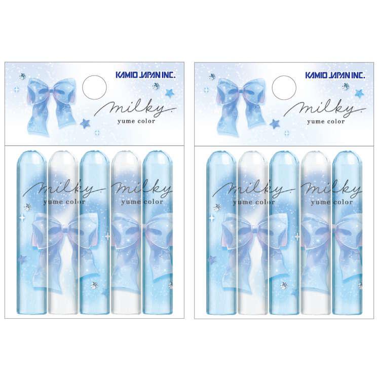2個セット】milky blue 鉛筆キャップ リボン えんぴつキャップ 芯保護