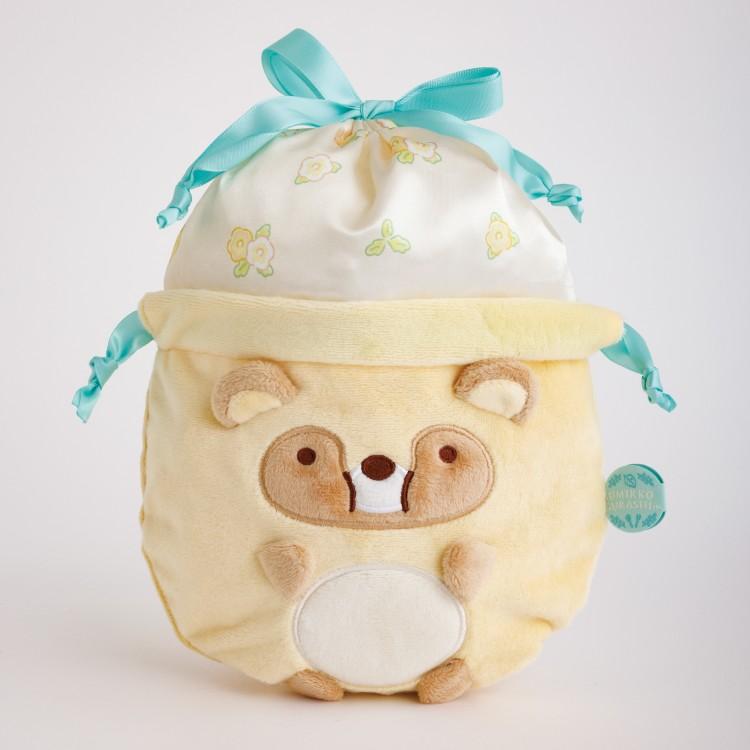 ペニンシュラ シェフ ぬいぐるみと巾着バッグ 2月中旬以降〜出荷】 すみっコぐらし ぬいぐるみ2WAY巾着 たぬき