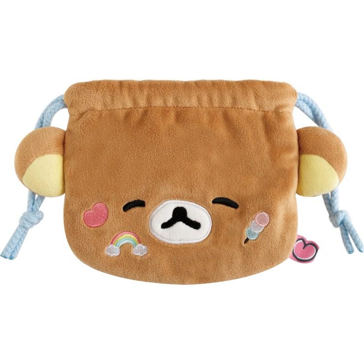 リラックマ ぬいぐるみ巾着 ゆるゆるぽかぽか フェイス にじ
