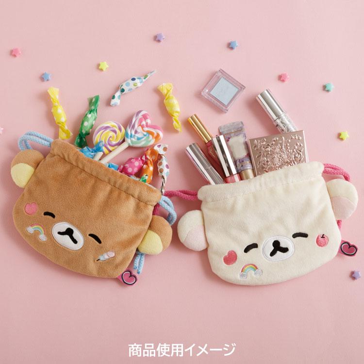 リラックマ ぬいぐるみ巾着 ゆるゆるぽかぽか フェイス にじ