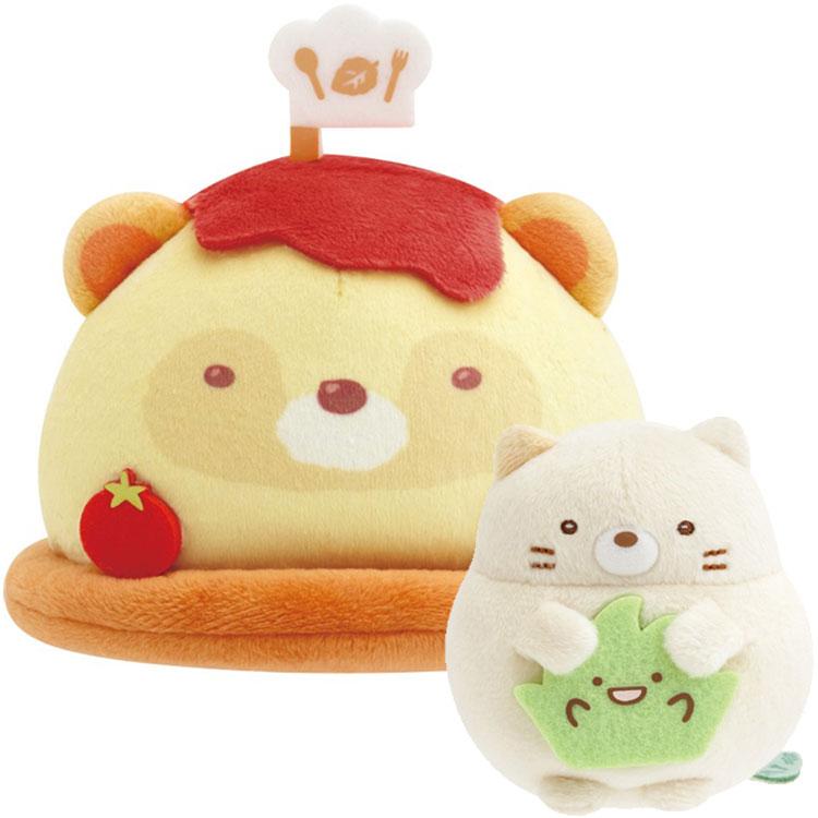 すみっコぐらし シーンぬいぐるみ たぬきのオムライス&てのり